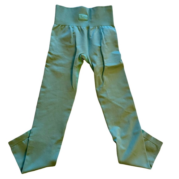 Bo + Tee Pastel Blue Workout Leggings - Picture 1 of 3